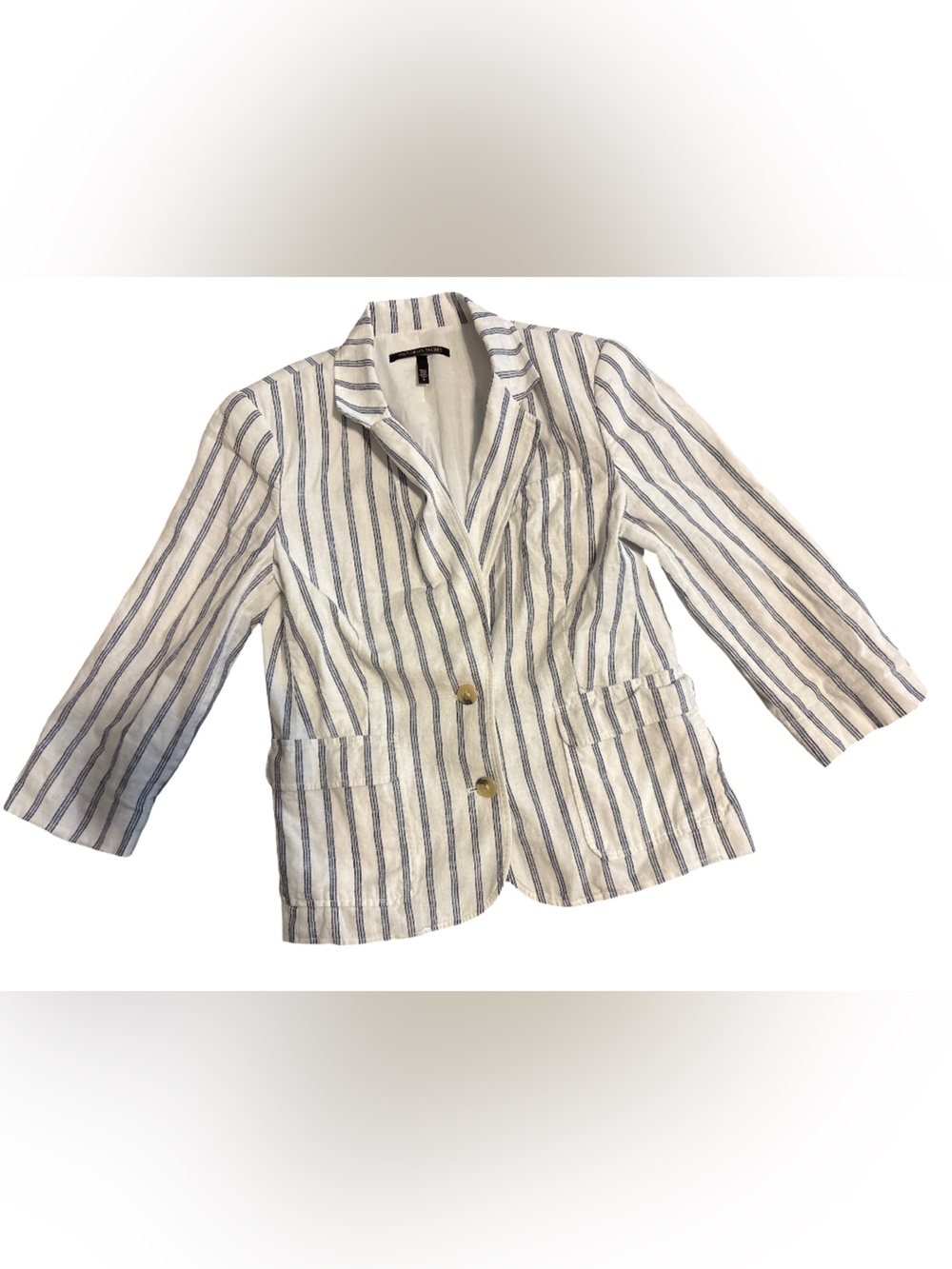 Victoria's Secret White Blazer with Navy Stripes